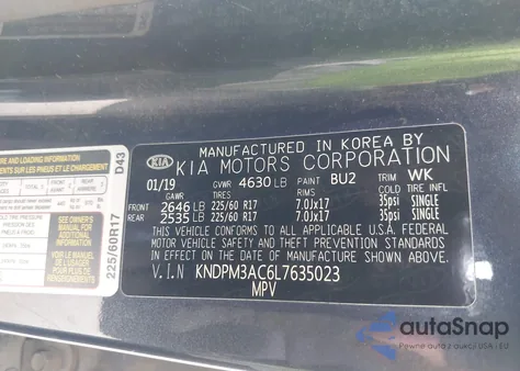 2020 Kia Sportage Lx из США, поврежденный, VIN KNDPM3AC6L7635023